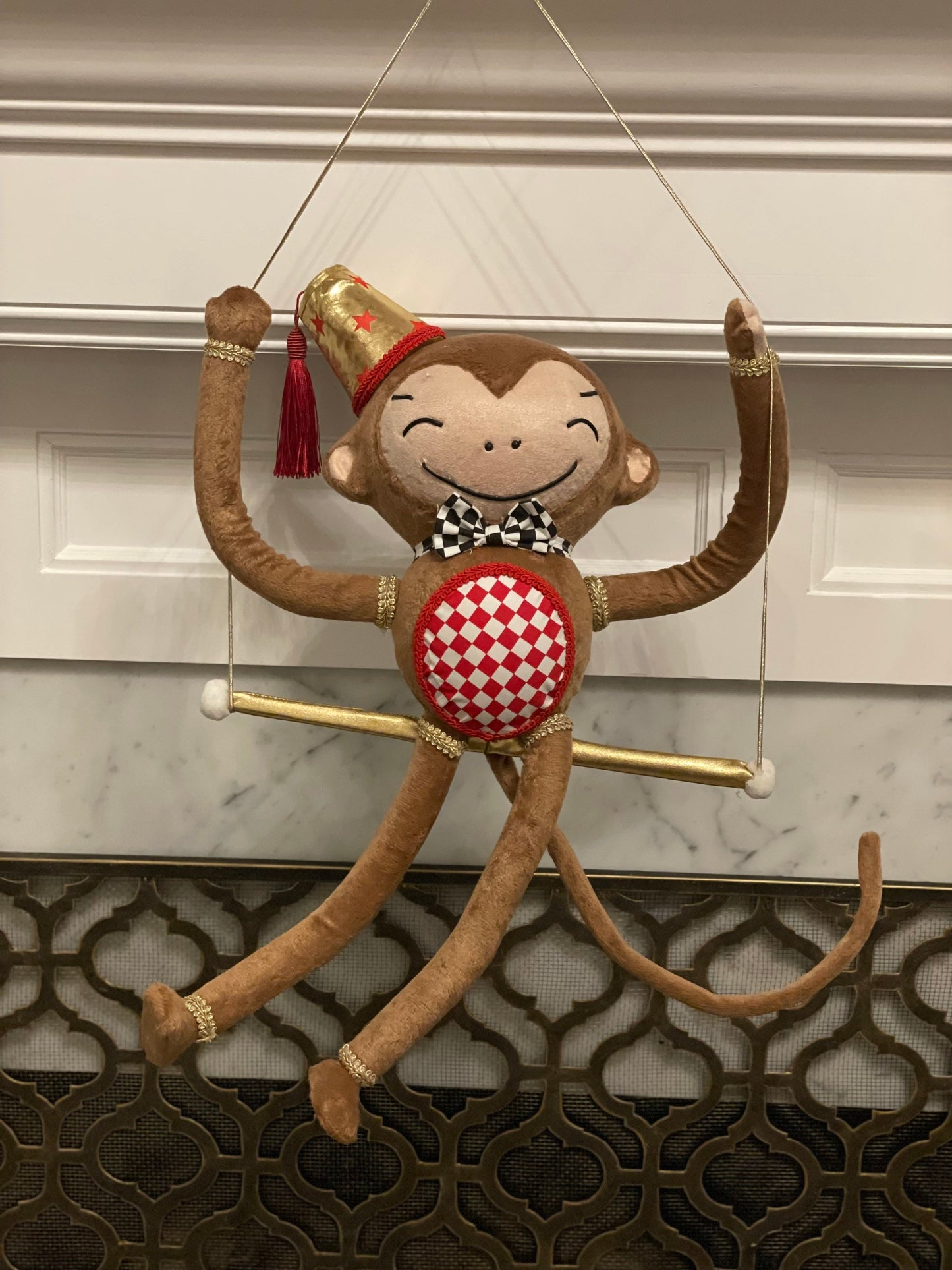 22"x19" Monkey ornament. Circus. Christmas. Party animal.