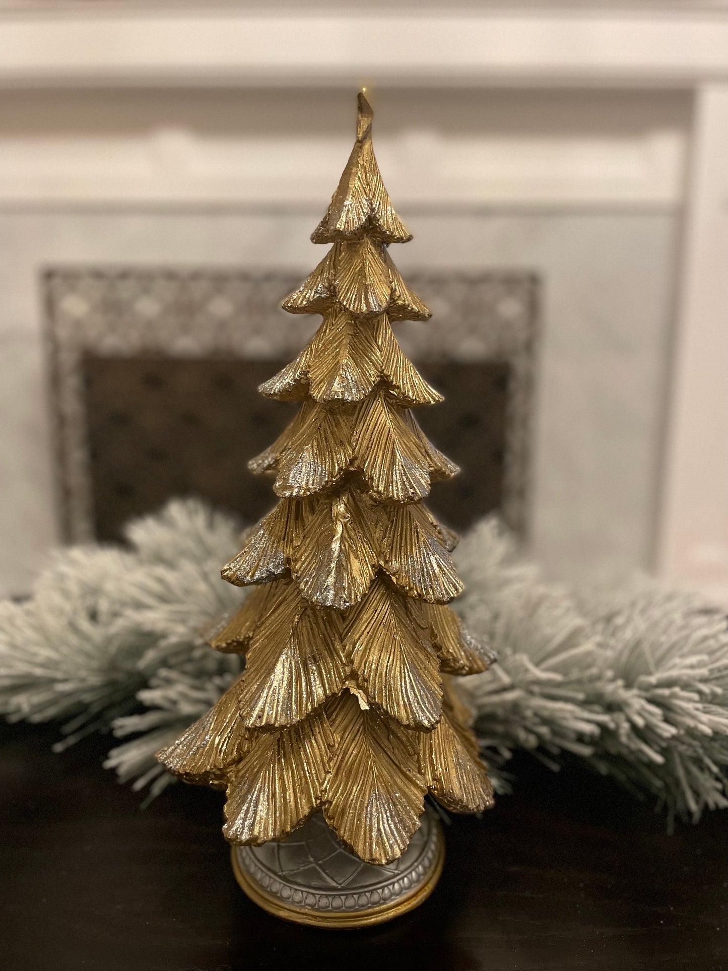 18”H x 9” W Resin gold and silver tree.