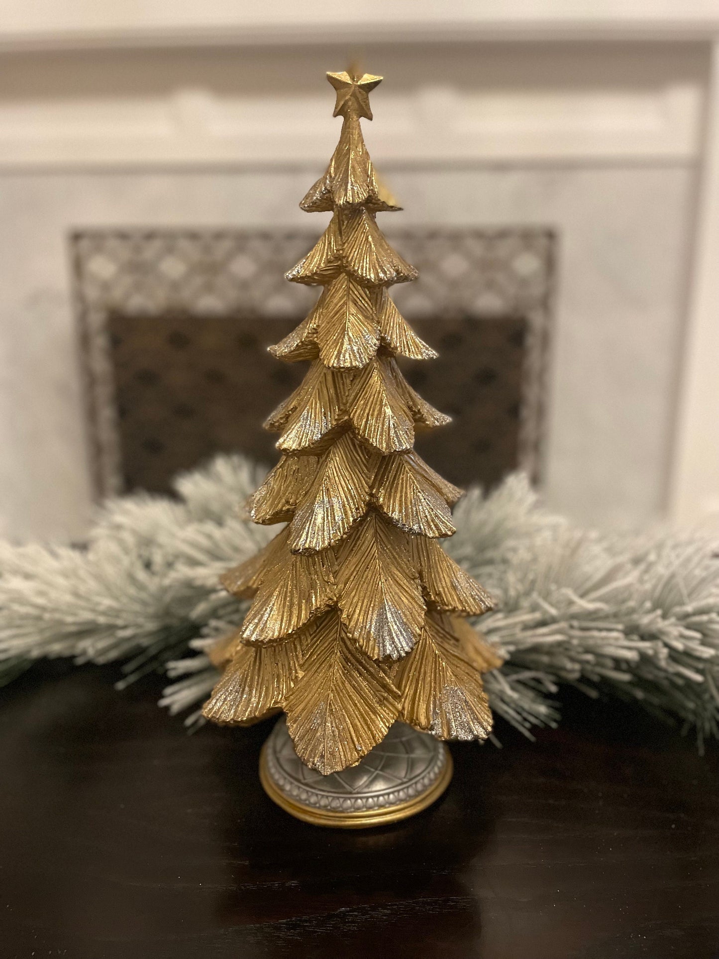 18”H x 9” W Resin gold and silver tree.